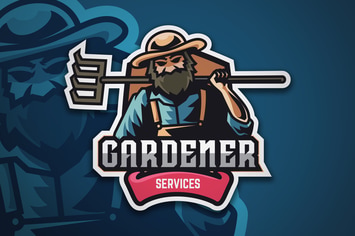 Gardener Logo Badge Vector Template