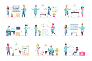 Medical People Character Situation Scenes