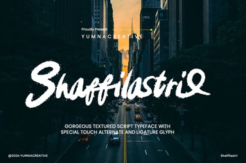 Shaffilastri - Textured Script Font