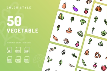 Vegetable Color Icons
