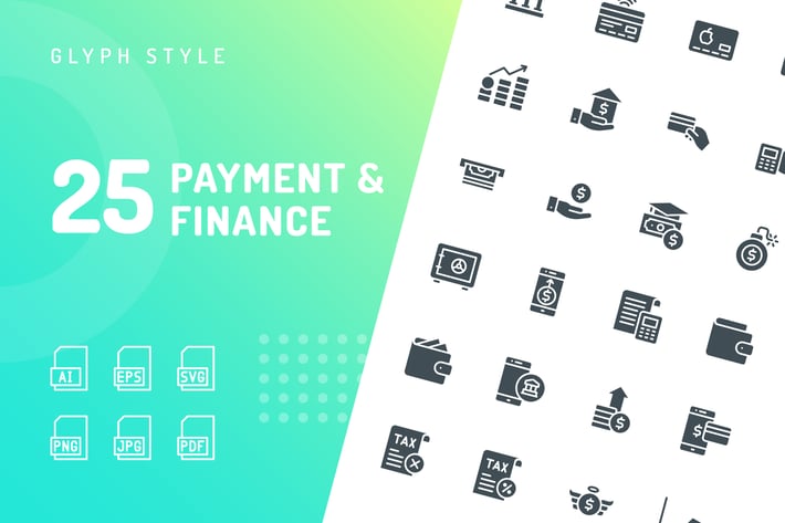 Payment & Finance Glyph Icons