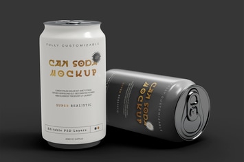 Two Sodas Can Mockup.