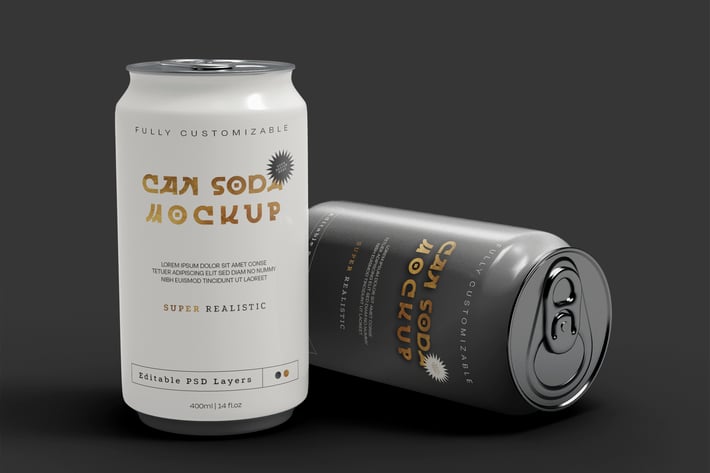 Two Sodas Can Mockup.