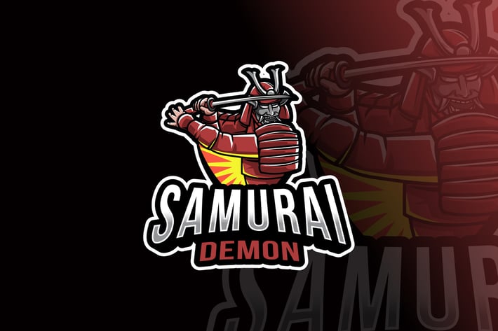 Samurai Demon Logo Template