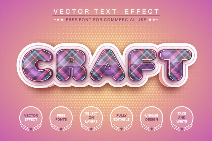 3D - editable text effect, font style