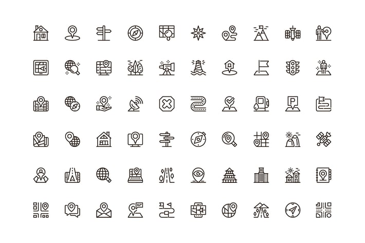 Navigation Unique Web Line Icons Pack