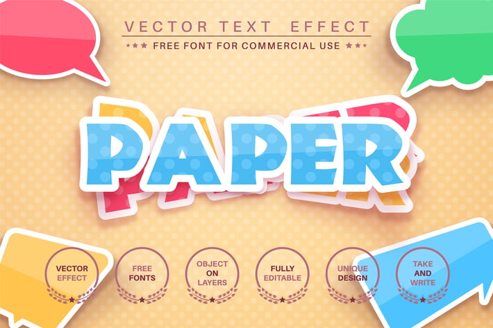 Layer sticker - editable text effect,  font style.