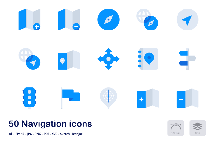 Navigation Accent Duo Tone Flat Icons