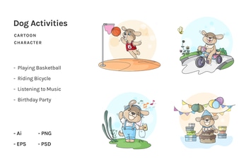 Dog Cartoon Activities V.2