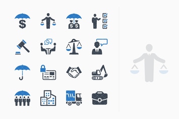 Business Insurance Icons - Blue Series