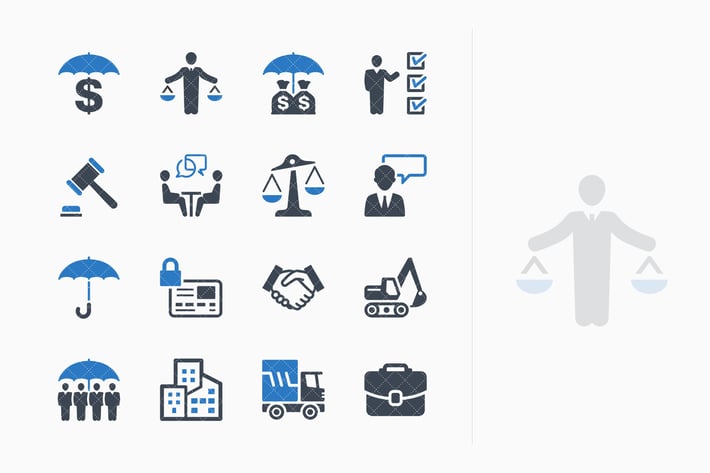 Business Insurance Icons - Blue Series