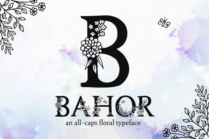 Bahor - Hand Made Floral Typeface