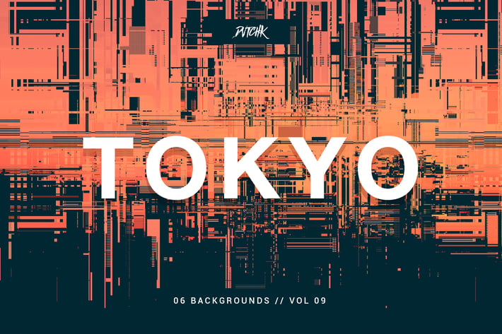 Tokyo| City Glitch Backgrounds | Vol. 09