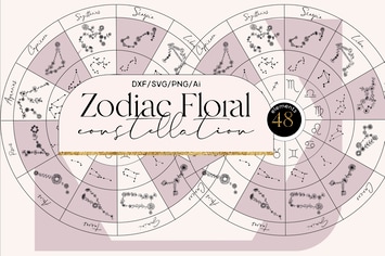 Zodiac floral constellation