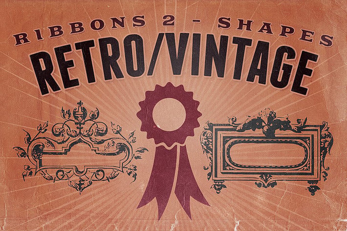 Retro/Vintage shapes - Ribbons 2