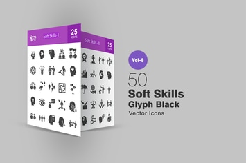 50 Soft Skills Glyph Icons