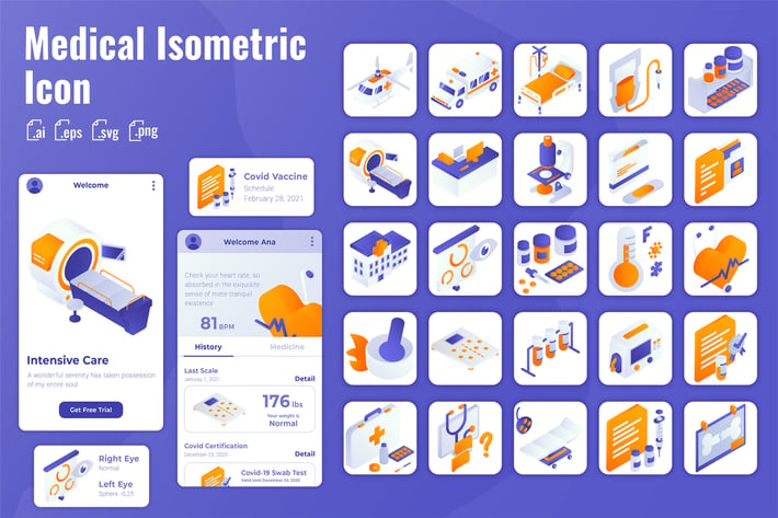 25 Iconset Isometric for Medical & Healthcare