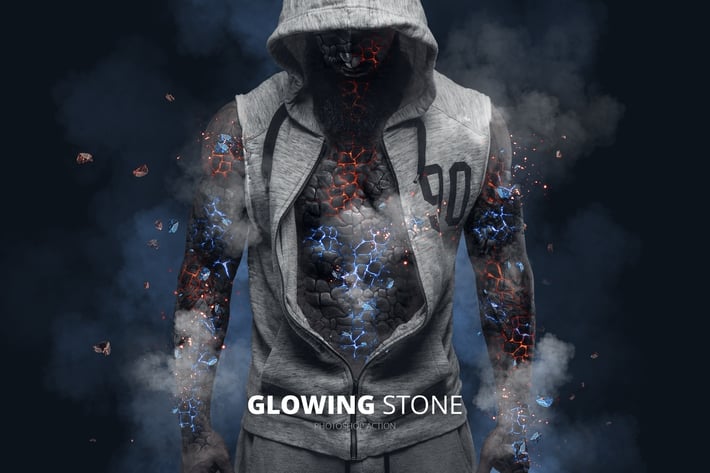 Glowing Stone Photoshop Action