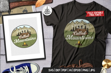 Camp Vector Patch - Mountain Adventure Retro Logo