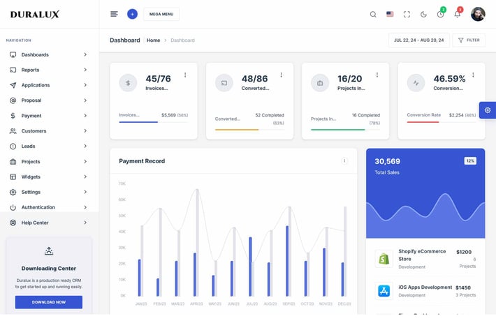 Duralux - PHP Admin & Dashboard Template