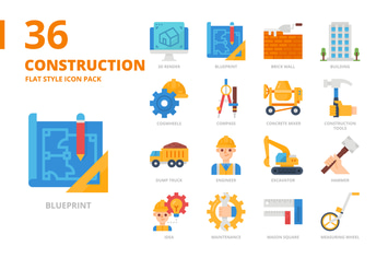 Construction Flat Style Icon Set