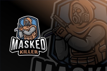 Masked Killer Esport Logo Template