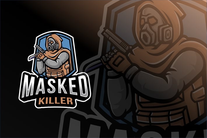 Masked Killer Esport Logo Template