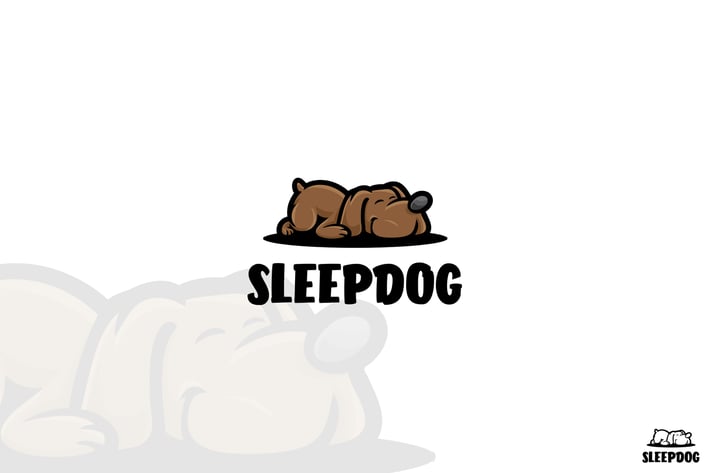 Dog Sleep Cartoon Mascot Logo