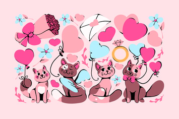 Feline Valentine Clipart