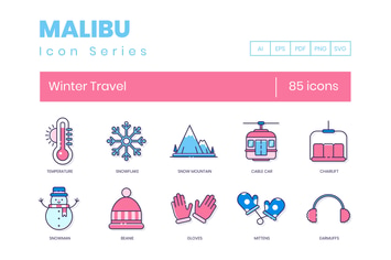 Winter Traveling Icons