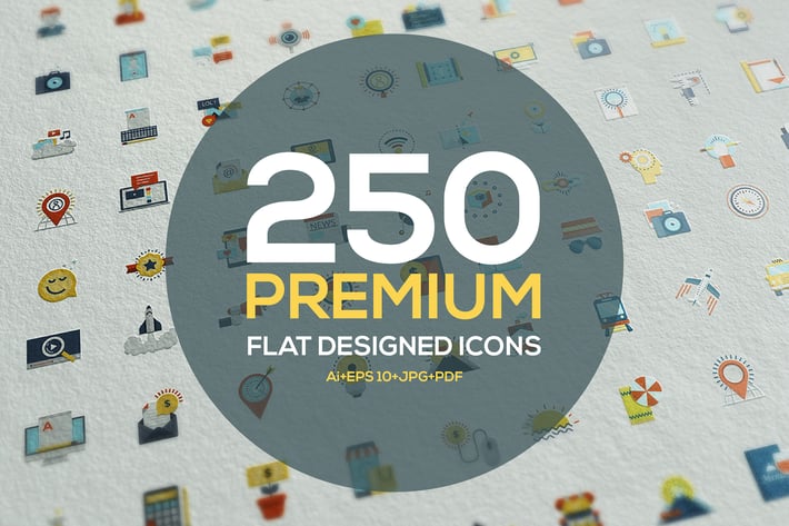 Set of modern Color Flat Design icons