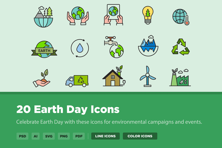 20 Earth Day Icons