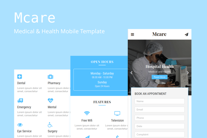 Mcare - Medical and Health Mobile Template