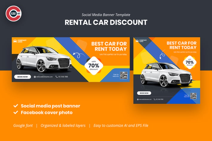 Car Rental Social Media Banner Template