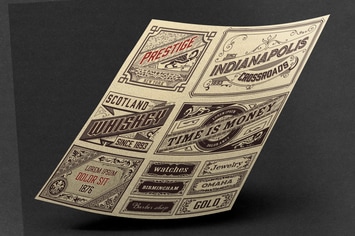 Set of vintage labels