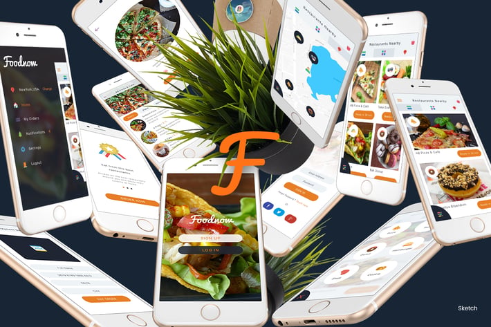 Foodnow - Sketch Mobile UI Kit