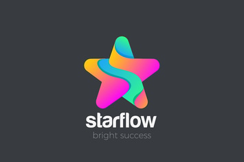 Logo Star fluid shape abstract design