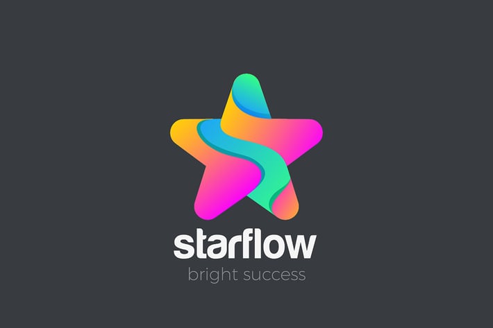 Logo Star fluid shape abstract design