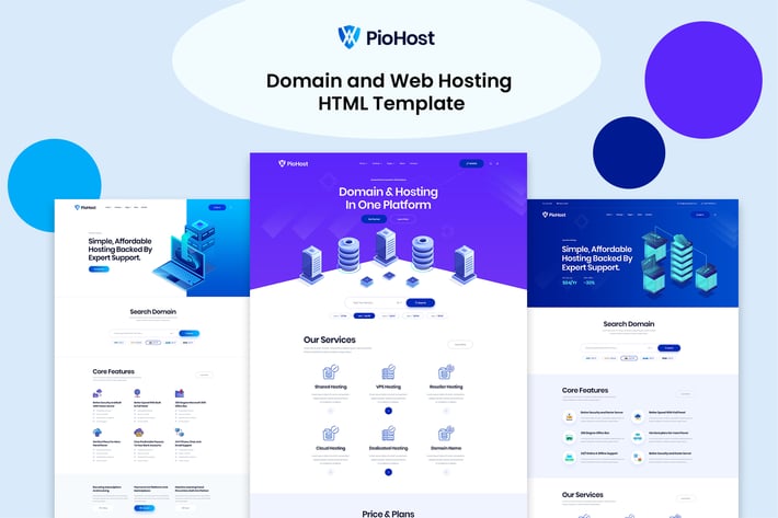 Piohost - Domain and Web Hosting HTML5 Template 