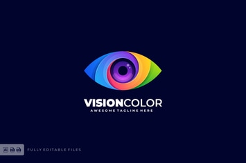 Vision Eye Color Gradient Logo template