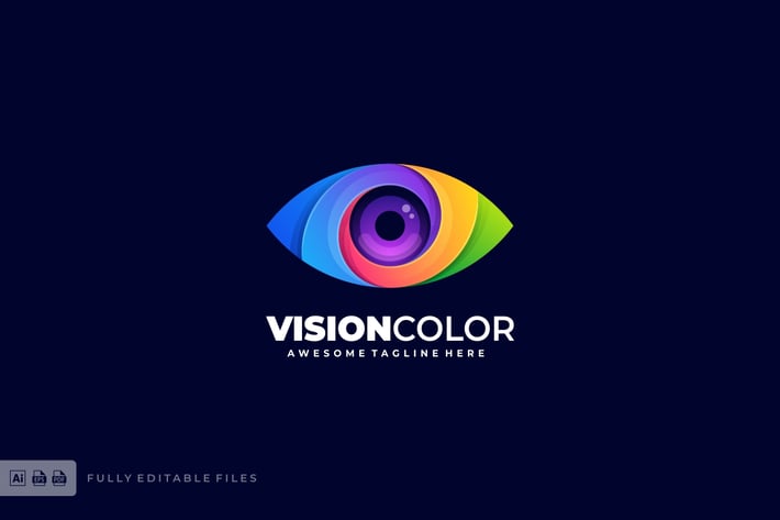 Vision Eye Color Gradient Logo template