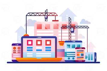 Programming Tools - flat design illustration