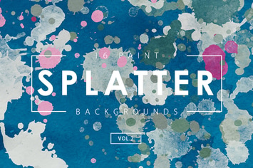 16 Paint Splatter Backgrounds Vol. 2