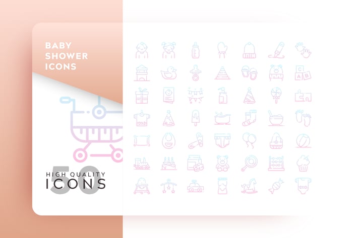 AWR BABY SHOWER OUTLINE GRADIENT