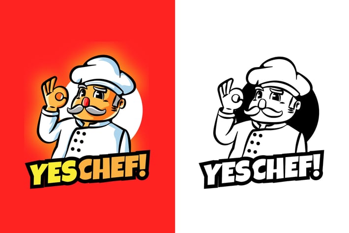 YES CHEF Mascot Logo