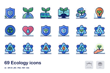 Ecology Detailed Filled Outline icons