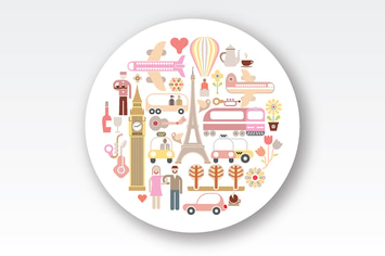 Travel Round Shape Vector Design