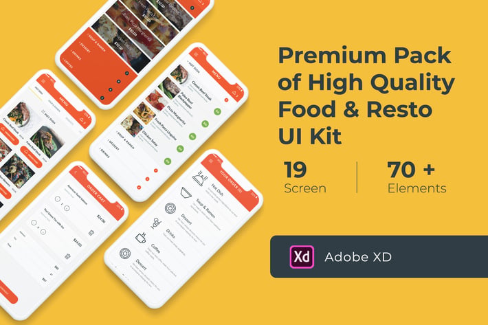 Food and Resto UI KIT for XD