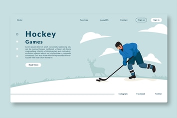 Hockey - Web Header & Vector Illustration