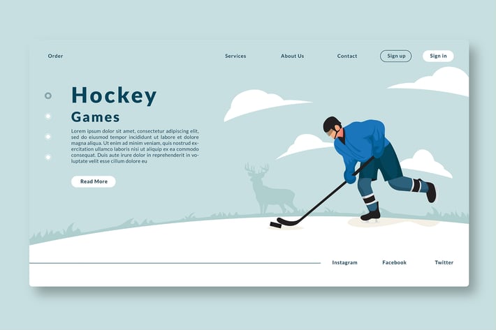 Hockey - Web Header & Vector Illustration